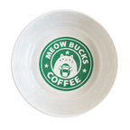 Havsız Meowbucks tekli seramik mama kabı — kaymaz tabanlı