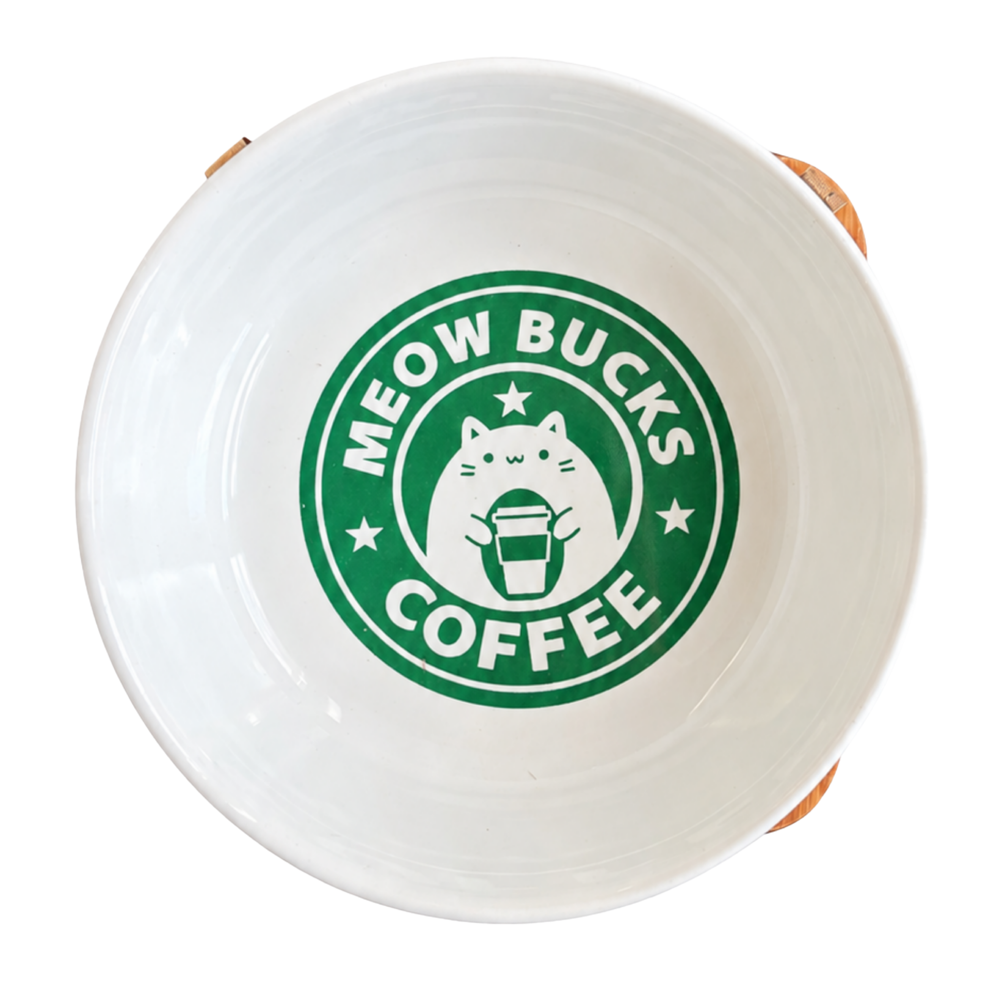 Havsız Meowbucks Kaydırmaz Tabanlı Water Tasarımlı Su Kabı - Seramik