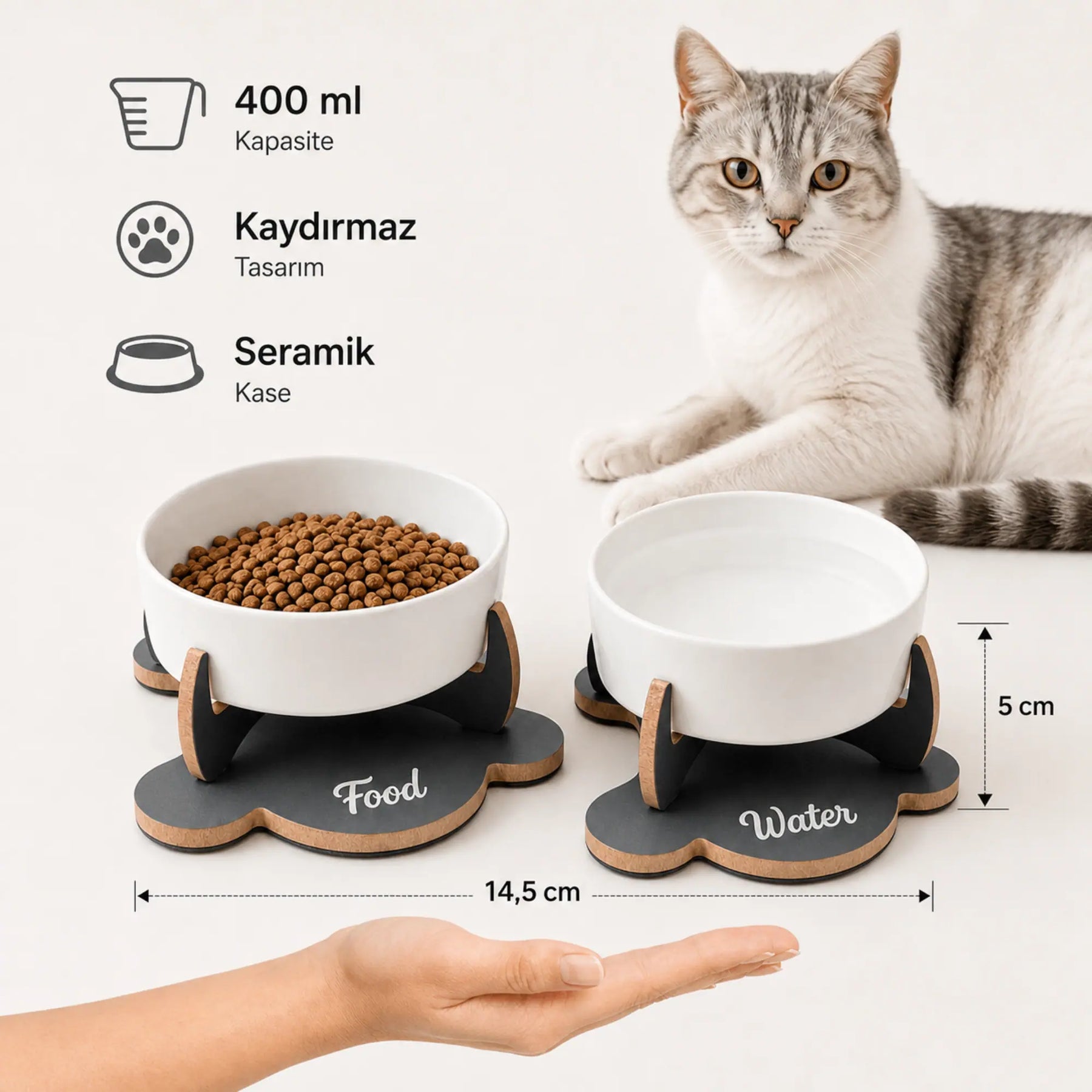 Havsız Kaydırmaz İkili Seramik Set — 400 ml