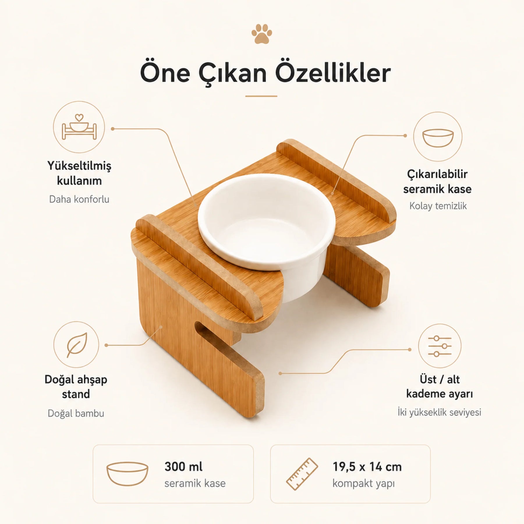 Havsız Tekli Ayarlanabilir Seramik Besleme Standı