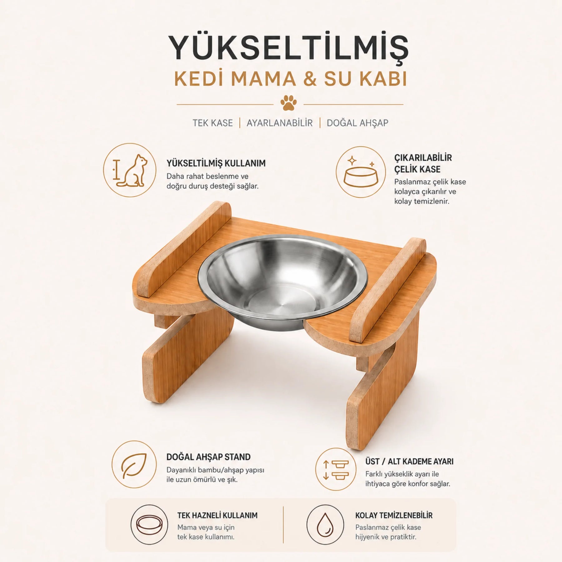 Havsız Tekli Ayarlanabilir Çelik Besleme Standı