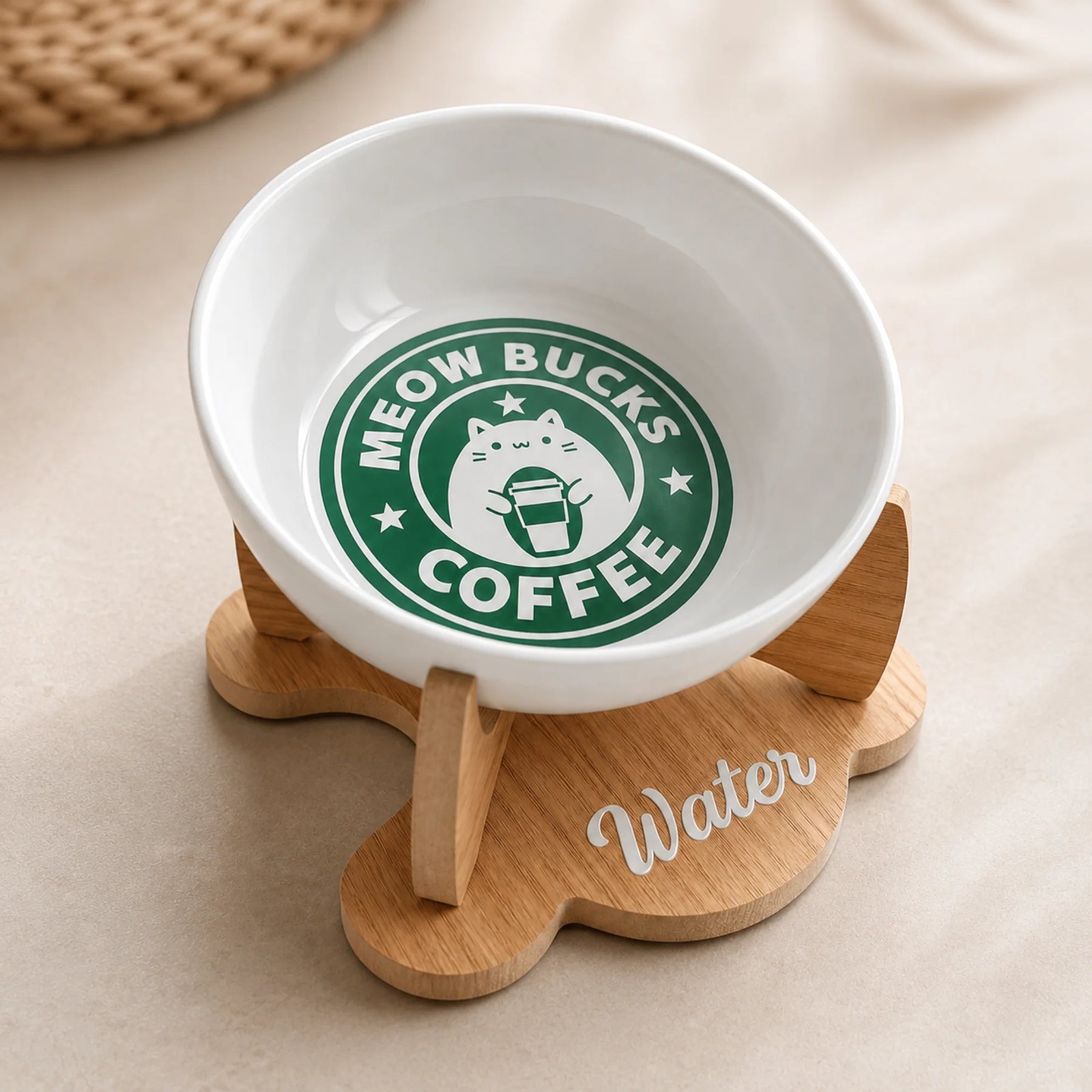 Havsız Meowbucks Kaydırmaz Su Kabı