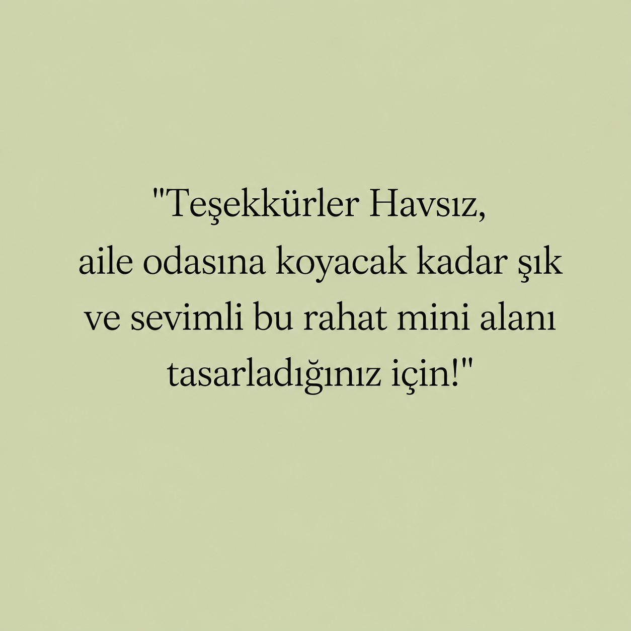 Havsız ürünleri için şık ve sevimli tasarım vurgulu müşteri yorumu
