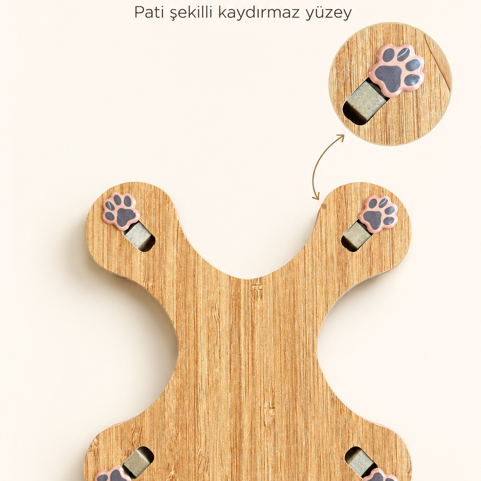 Havsız Kaydırmaz Tabanlı Meowbucks İkili Mama ve Su Kabı - Seramik