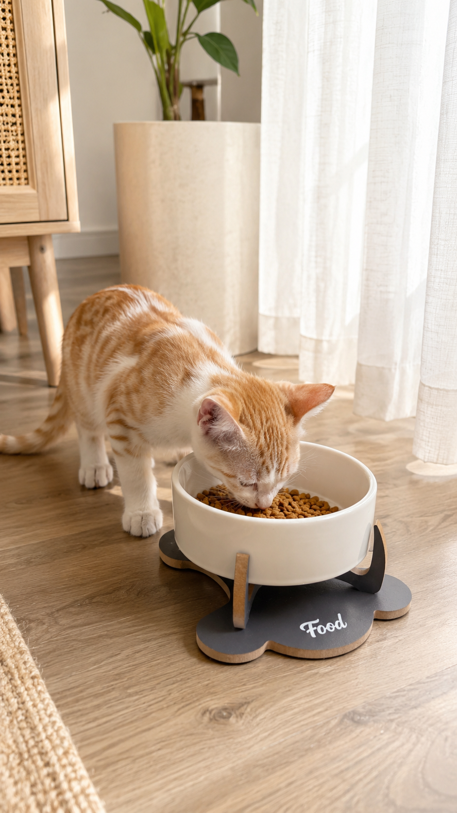 Havsız Kaydırmaz Tabanlı Food Tasarımlı Mama Kabı 400 ML