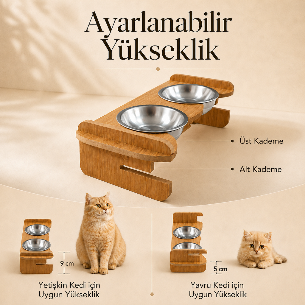 Havsız Ayarlanabilir Beslenme Standı - Çelik