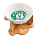 Havsız Meowbucks Kaydırmaz Tabanlı Food Tasarımlı Mama Kabı - Seramik