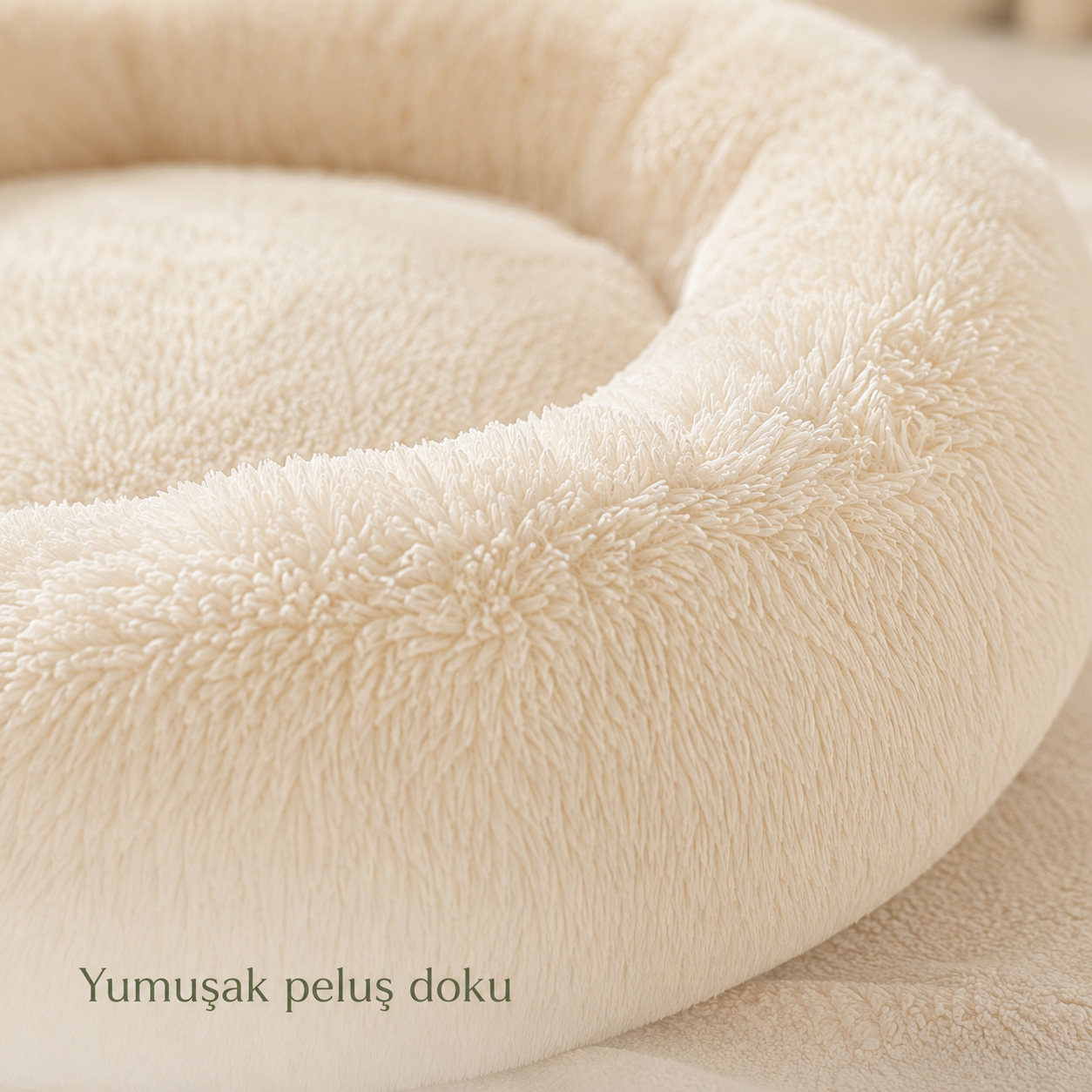 Havsız peluş yatağın yumuşak dokusu yakın çekim