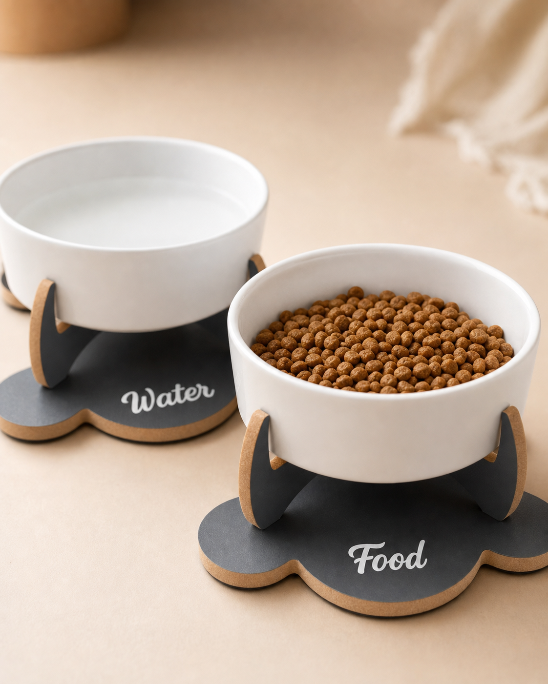 Havsız Food ve Water Seramik Set 400 ml kaydırmaz taban detay görseli