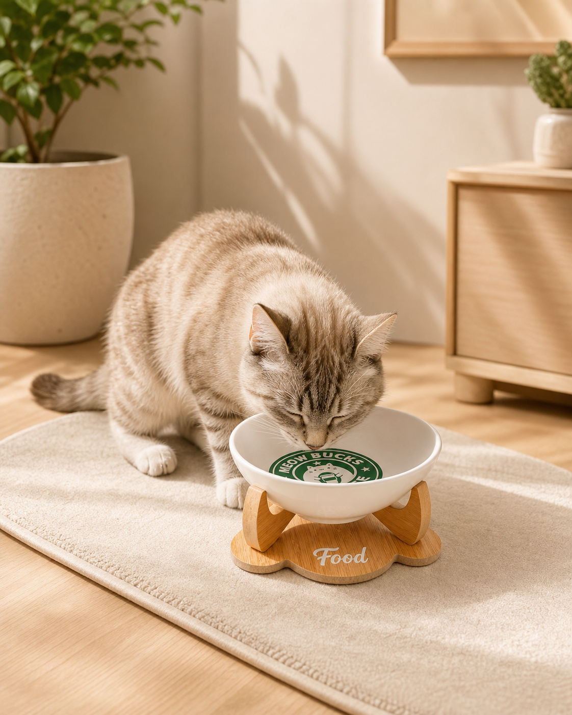 Havsız Meowbucks Kaydırmaz Mama Kabı farklı açı ürün görseli