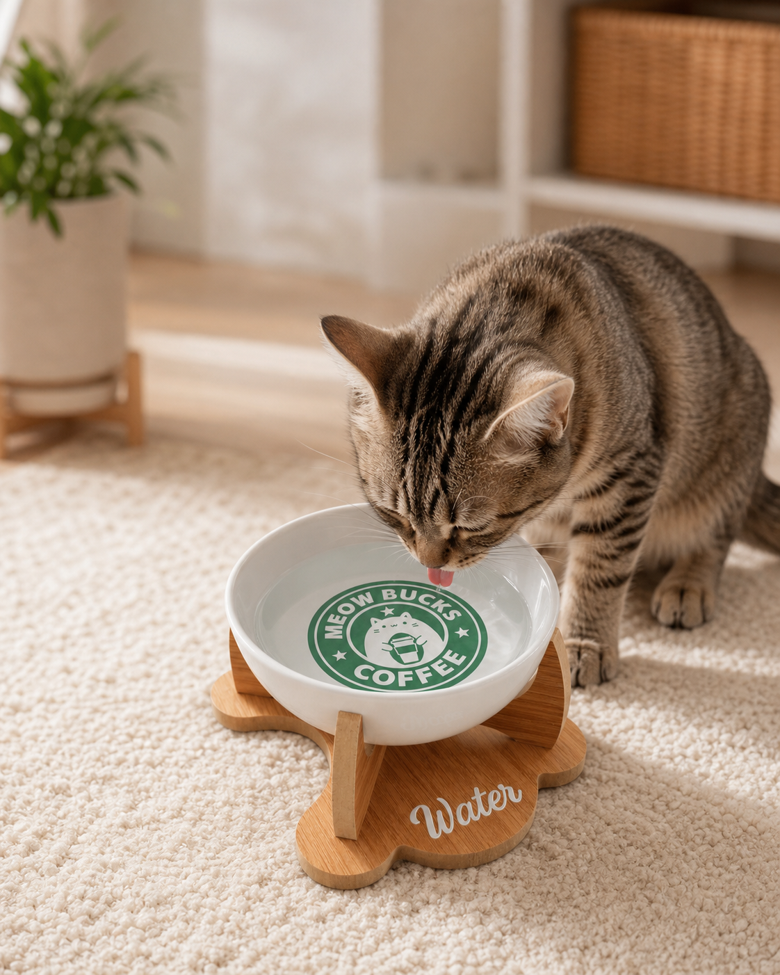 Havsız Meowbucks Kaydırmaz Su Kabı farklı açı ürün görseli