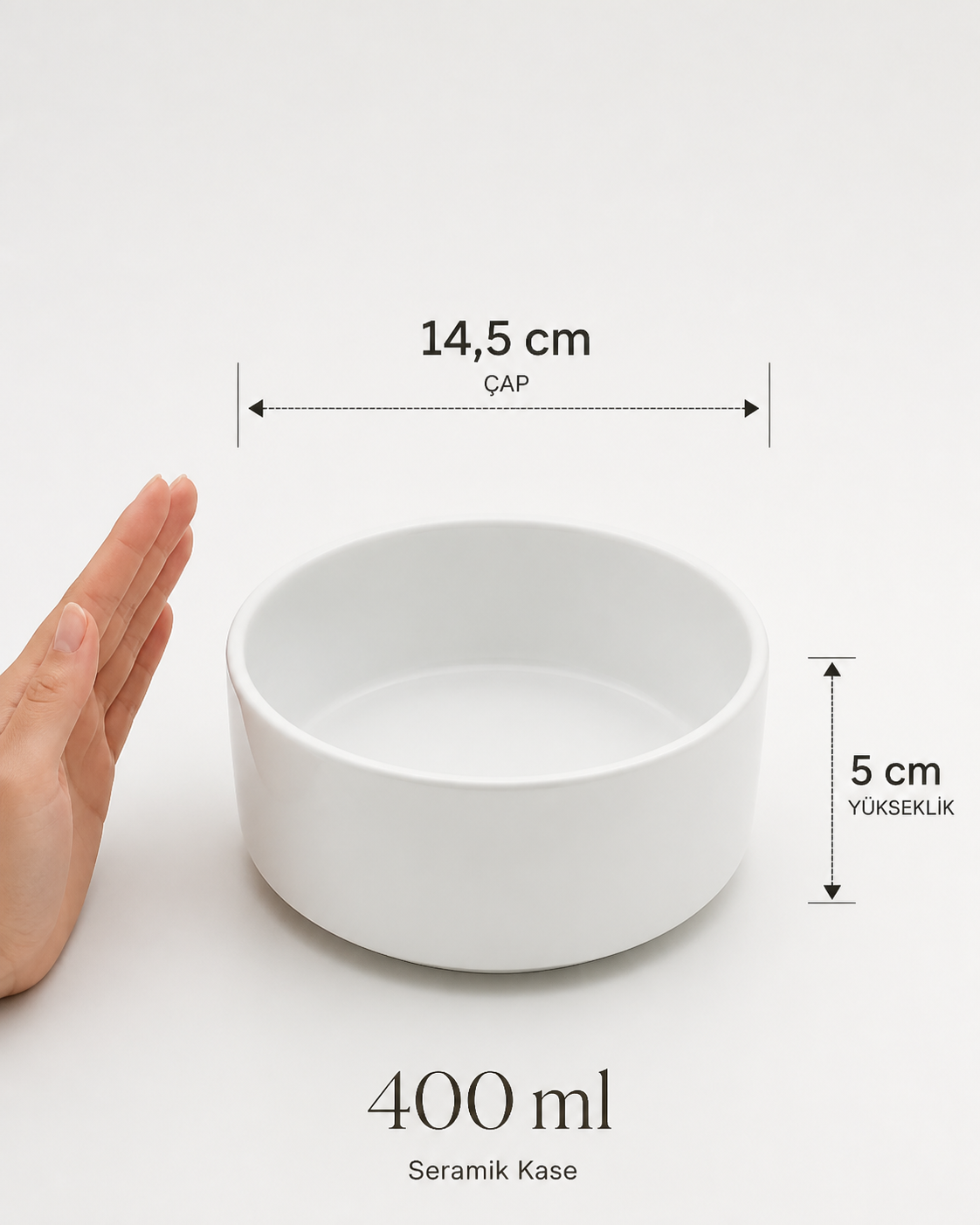 Havsız Seramik Kase 400 ml seramik kase yakın plan görseli