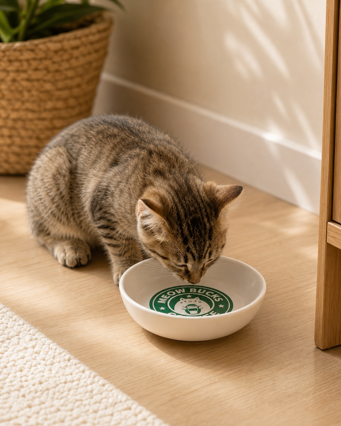 Havsız Meowbucks Seramik Su Kabı farklı açı ürün görseli