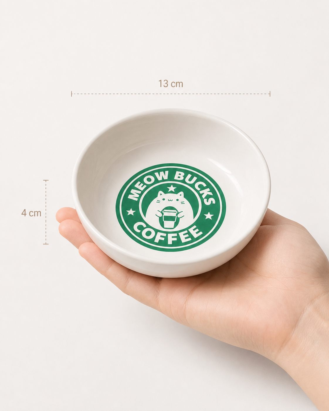 Havsız Meowbucks Seramik Mama Kabı mama kullanım görseli