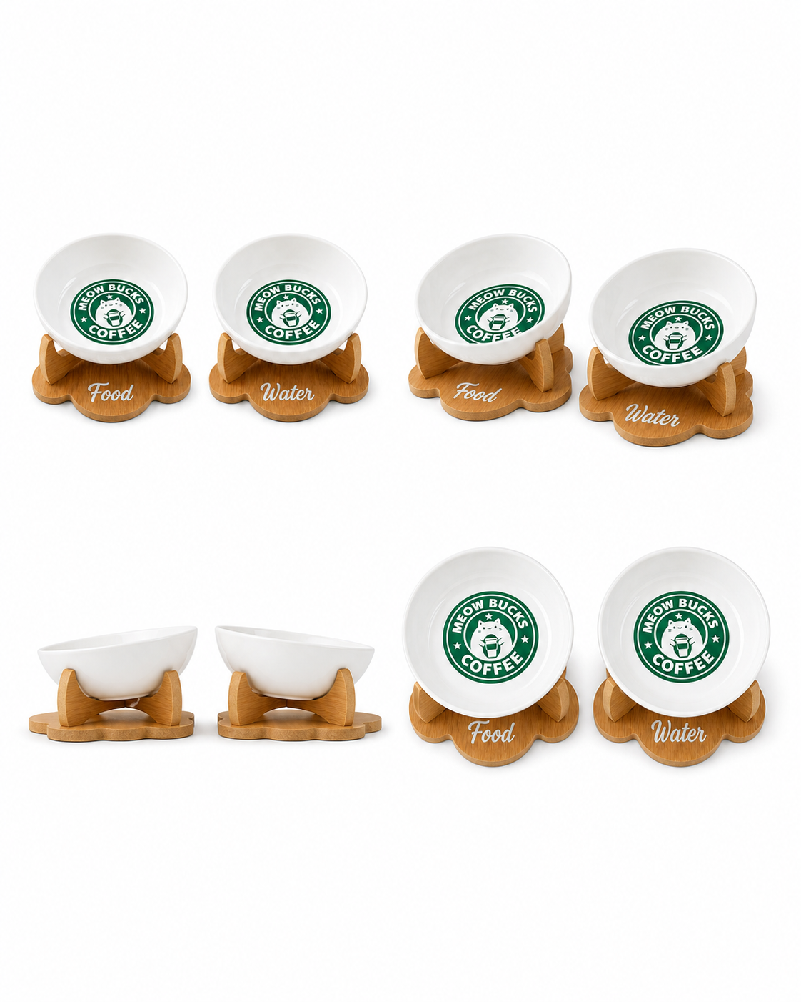 Havsız Meowbucks İkili Mama ve Su Kabı Seti düzenli mama köşesi görseli