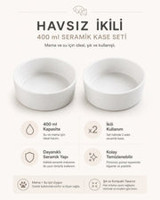Havsız İkili 400 ml Seramik Kase Seti ürün galerisi küçük resmi 6